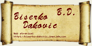 Biserko Daković vizit kartica